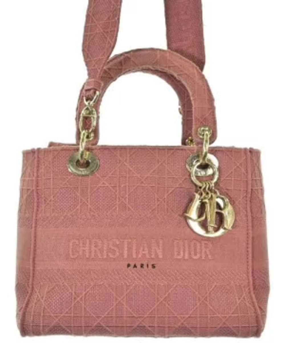 Christian Dior Lady Lite bag embroidered canvas Pink